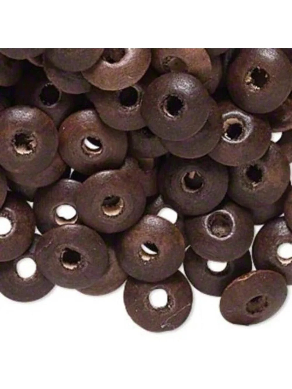 Earthy Dark Cocoa Brown 11mm Rondelle Wood Beads 50 pcs